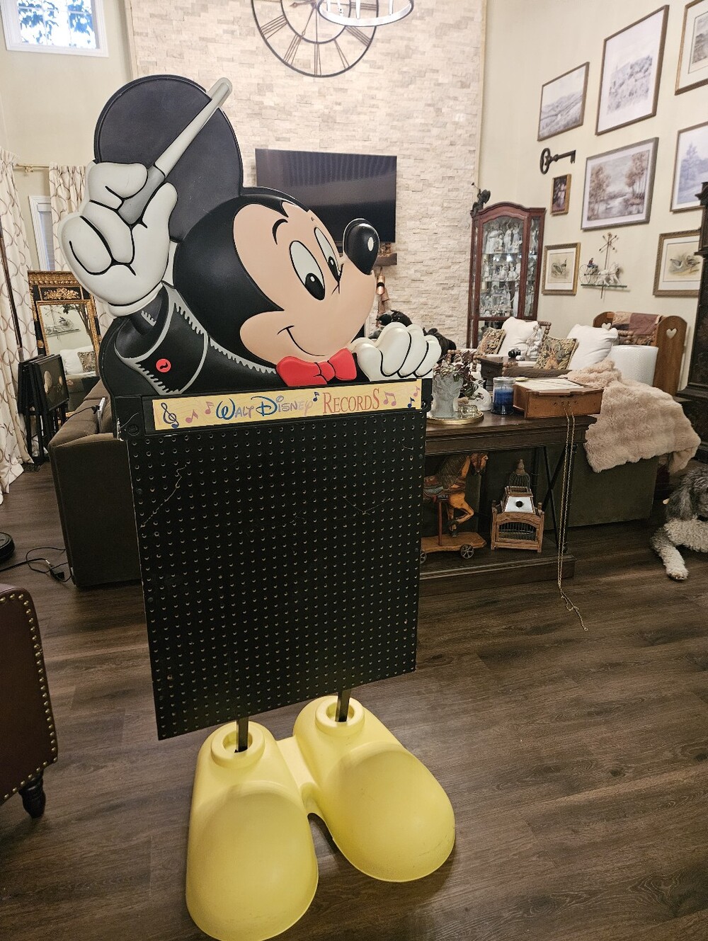 Walt Disney Records Display 3D Mickey Mouse 5.5 Ft Tall Rare